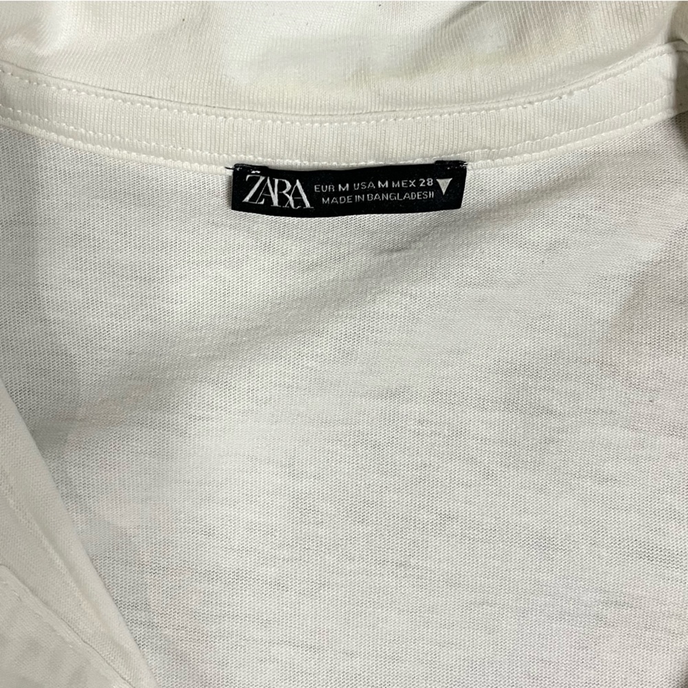 Women's Zara White Long Sleeve Size Medium - Picture 3 of 4